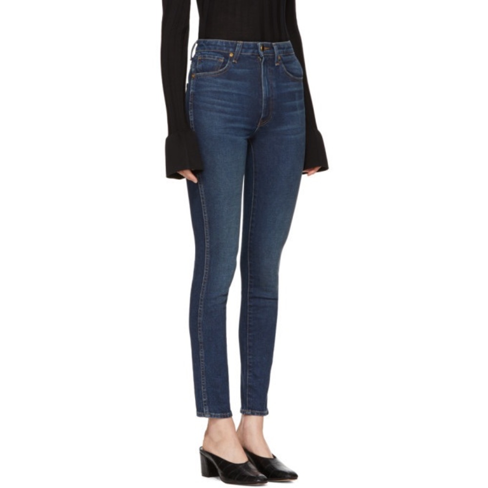 NWT KHAITE Vanessa High Rise Straight Jean - indigo - size 24